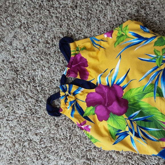 TOMMY BAHAMA TROPICAL FLORAL ONE PIECE SWIMSUIT - Picture 2 of 5